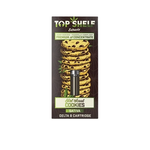 Top Shelf 1g D8 Cartridge, Strain: Girl Scout Cookies