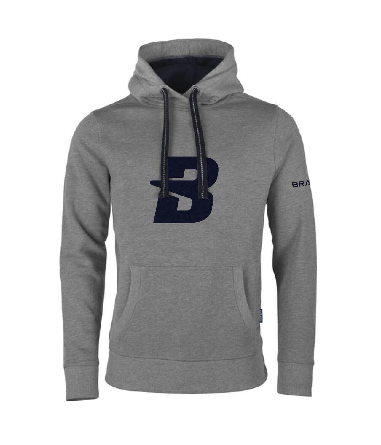 H8 Brave Hoodie Heather Grey  Flock NAVY  Print &quot;B&quot;