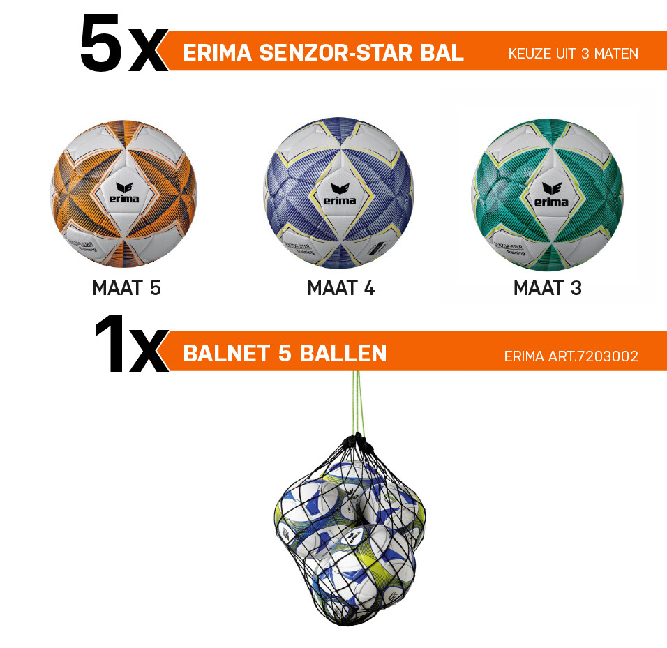 5 PACK Erima Senzor-Star BAL + BALNET