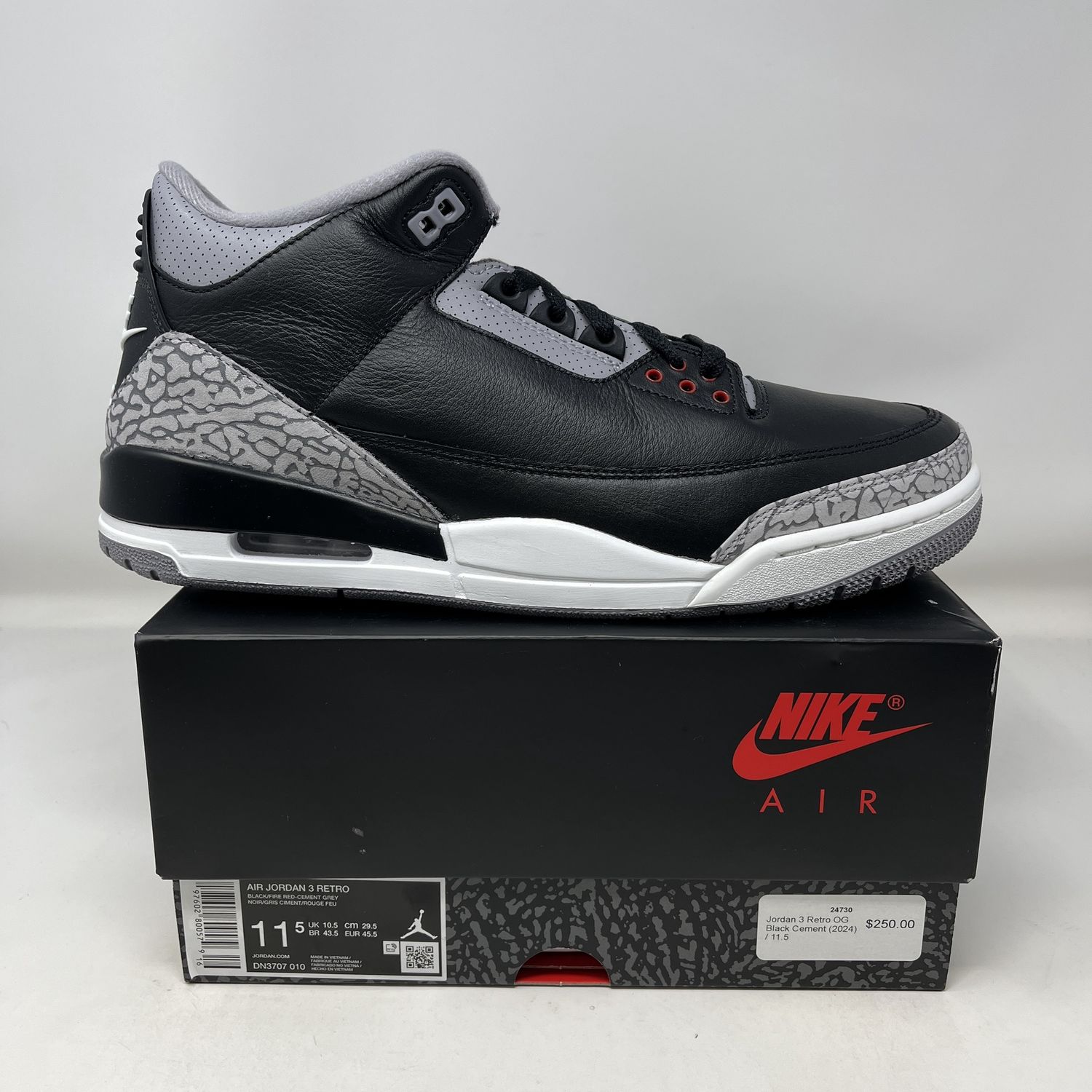 Jordan 3 Retro OG Black Cement (2024)