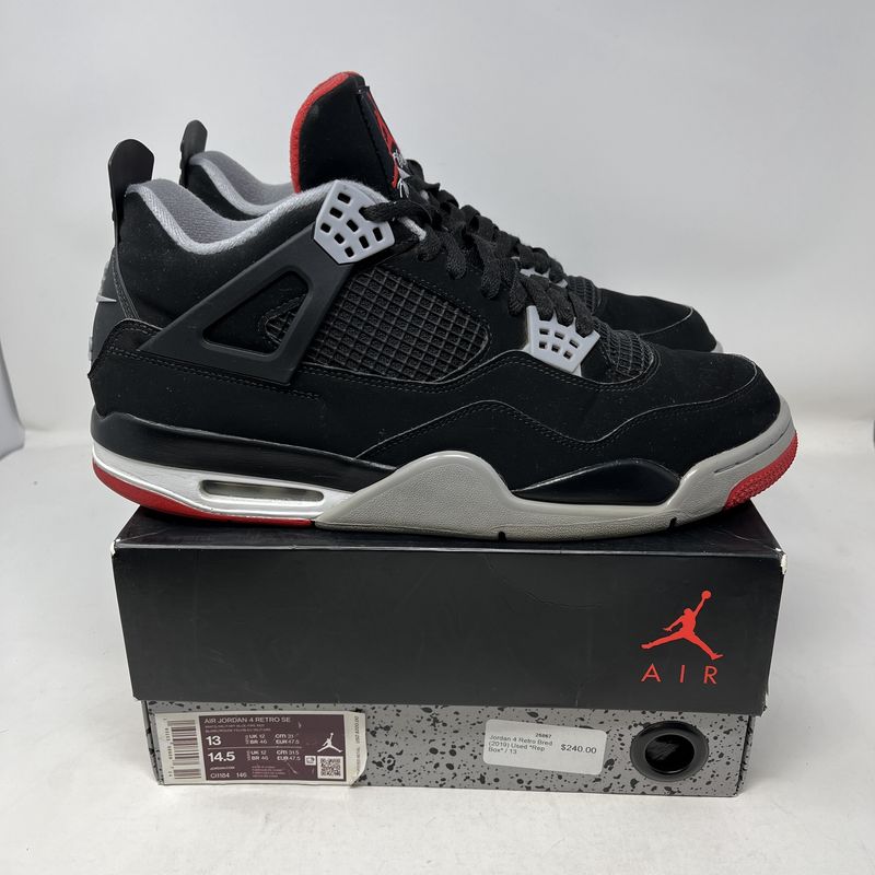 Jordan 4 Retro Bred (2019) Used *Rep Box*