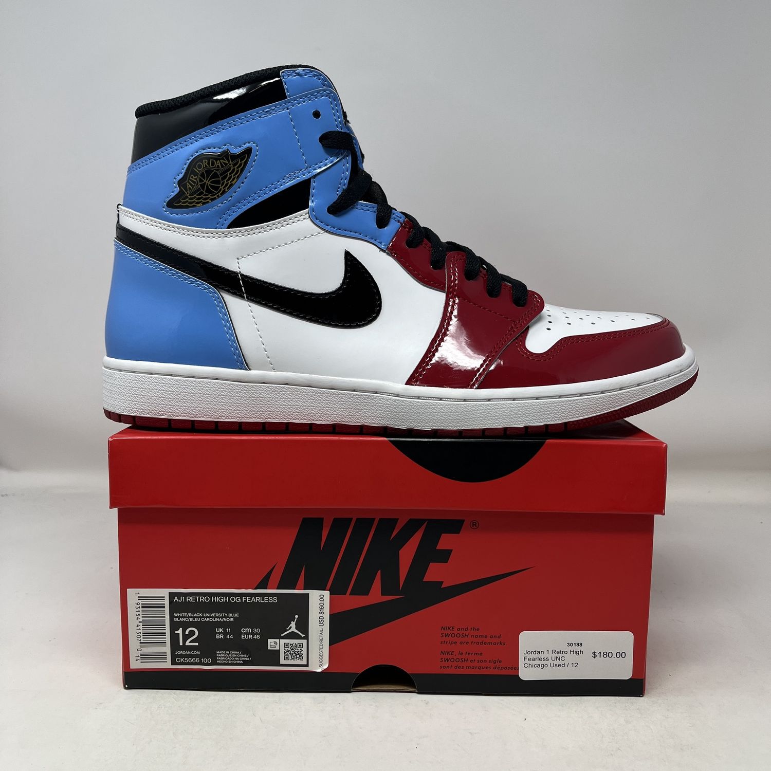 Jordan 1 Retro High Fearless UNC Chicago Used