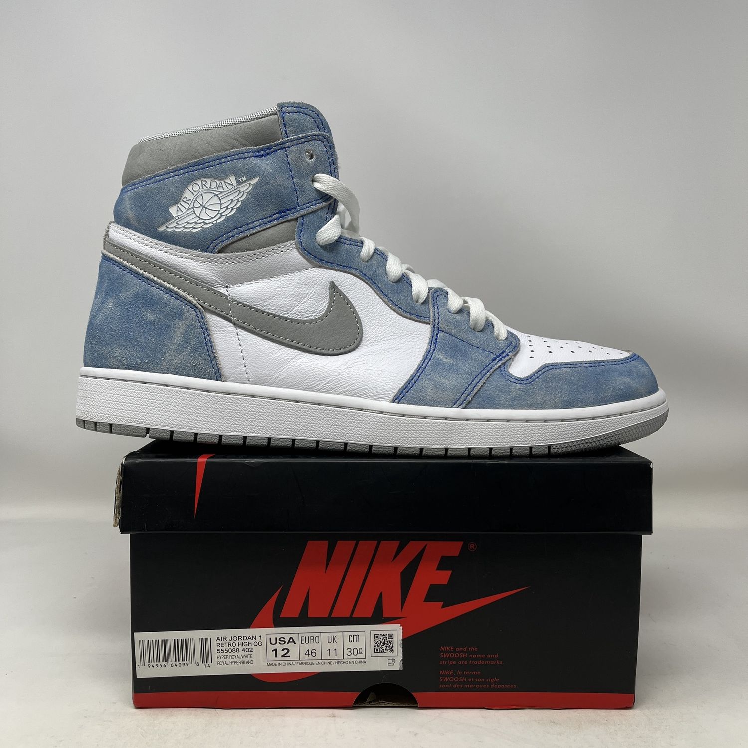 Jordan 1 Retro High Hyper Royal Smoke Grey Used