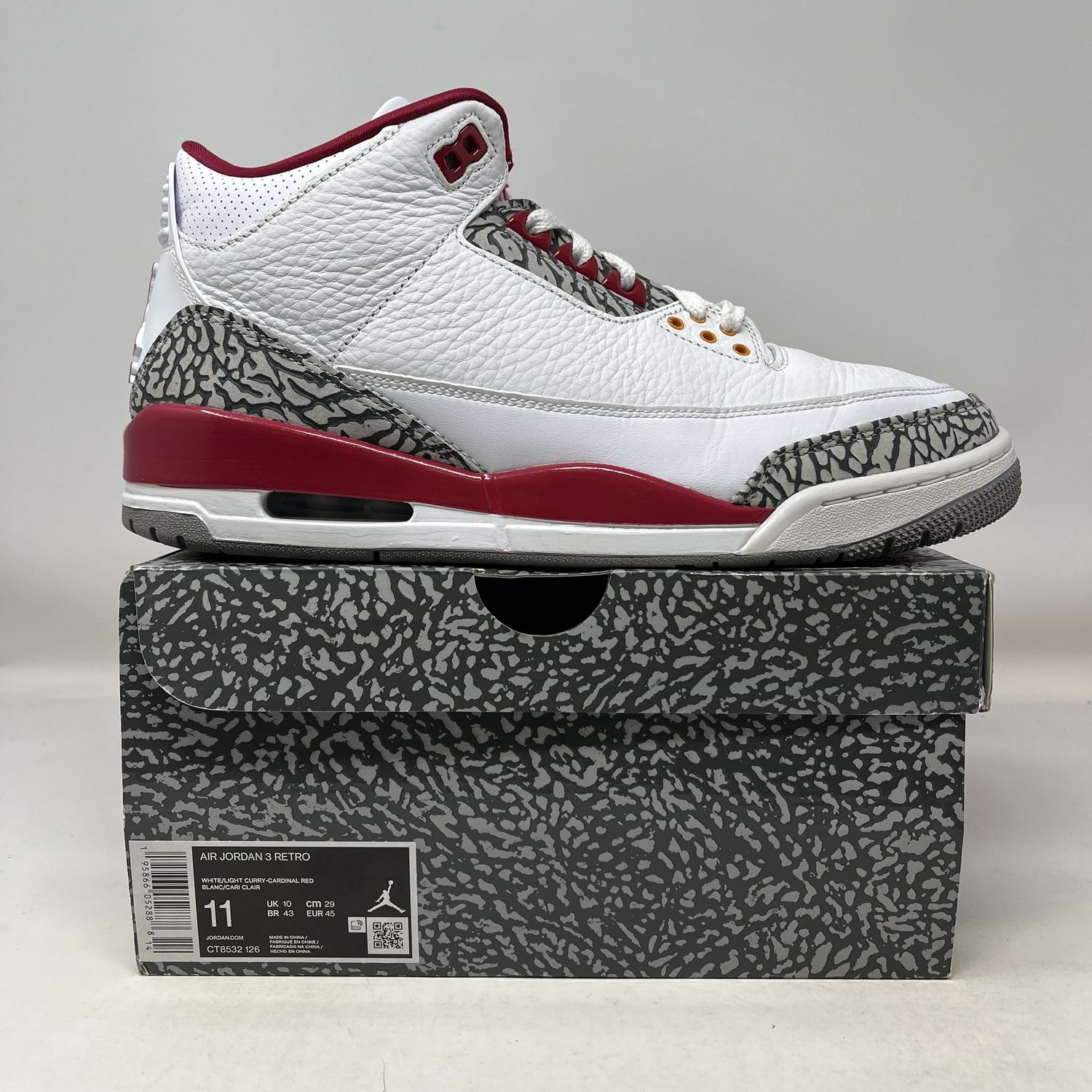 Jordan 3 Retro Cardinal Red Used