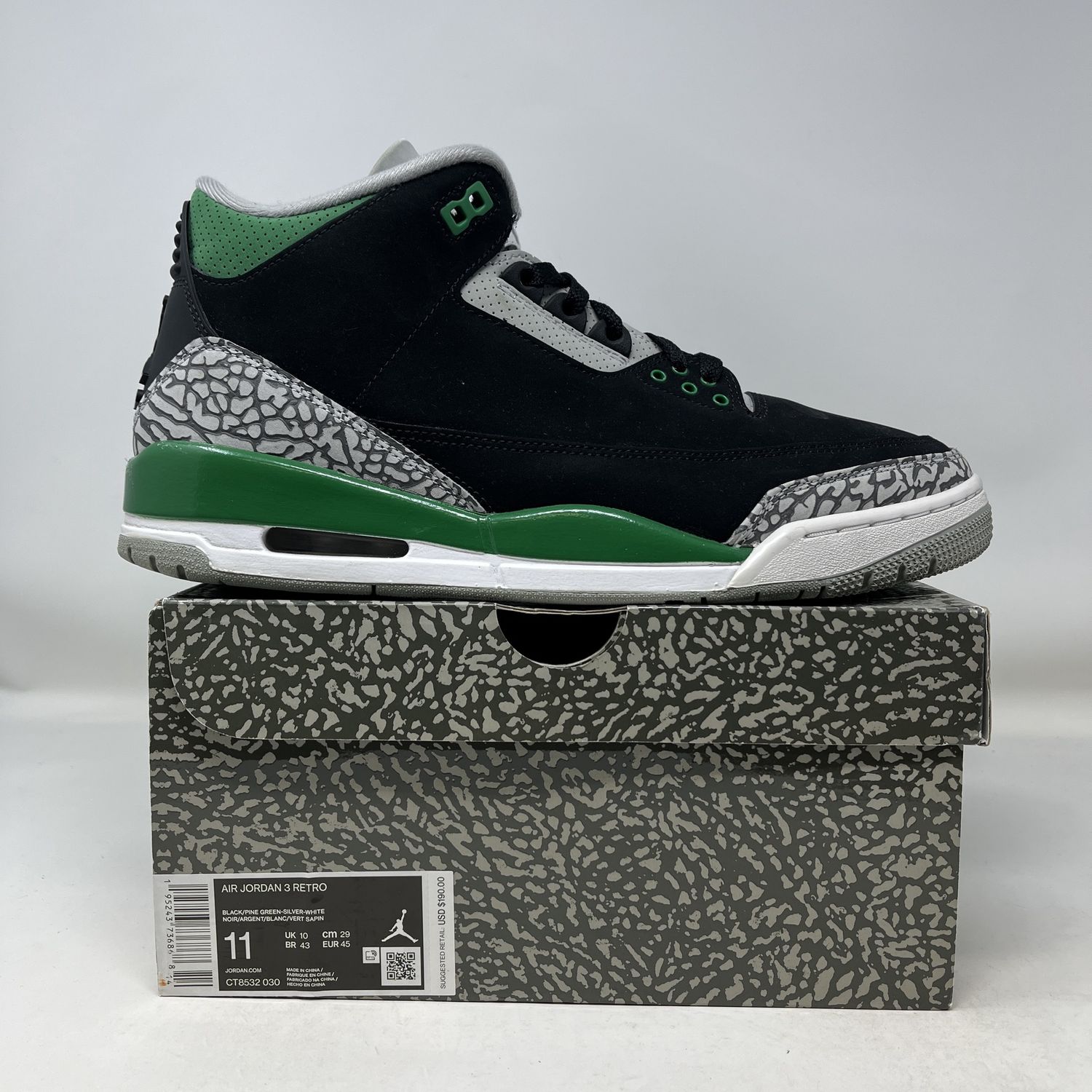 Jordan 3 Retro Pine Green Used