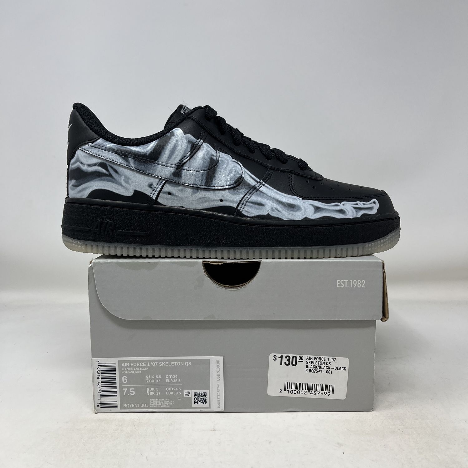 Nike Air Force 1 Low Black Skeleton Halloween (2019)
