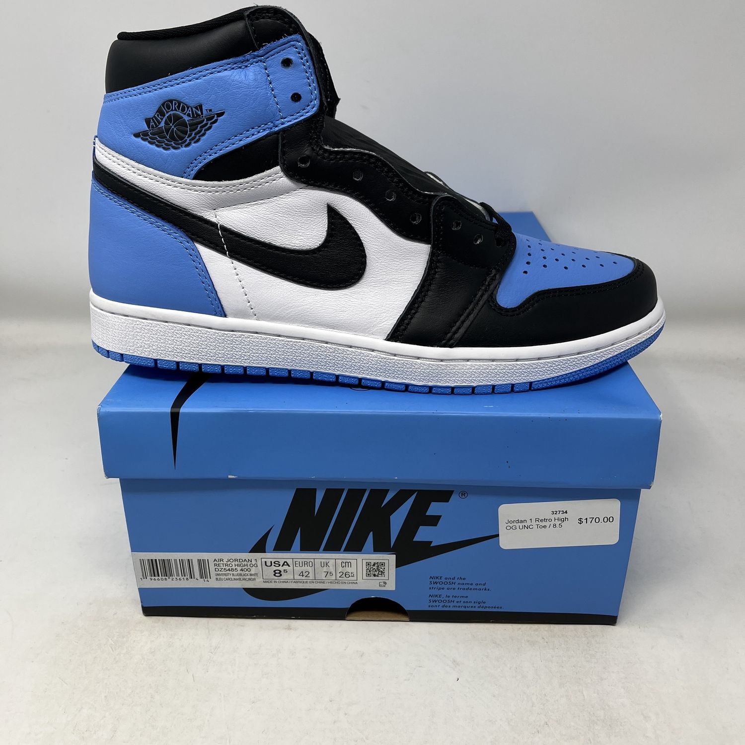 Jordan 1 Retro High OG UNC Toe