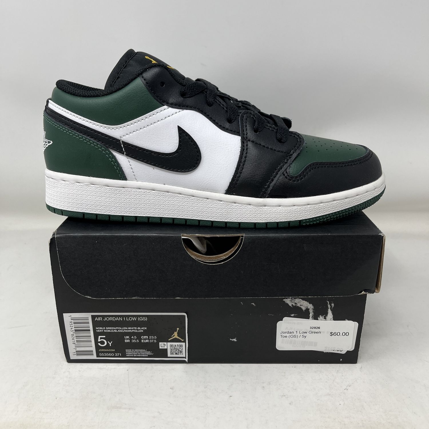 Jordan 1 Low Green Toe (GS)