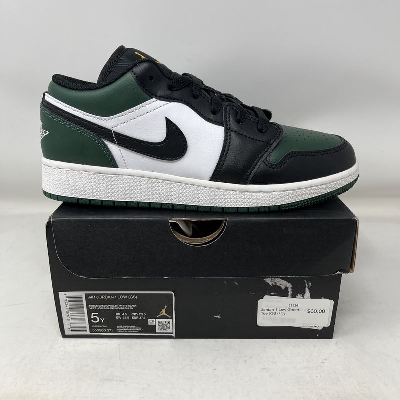 Jordan 1 Low Green Toe (GS)