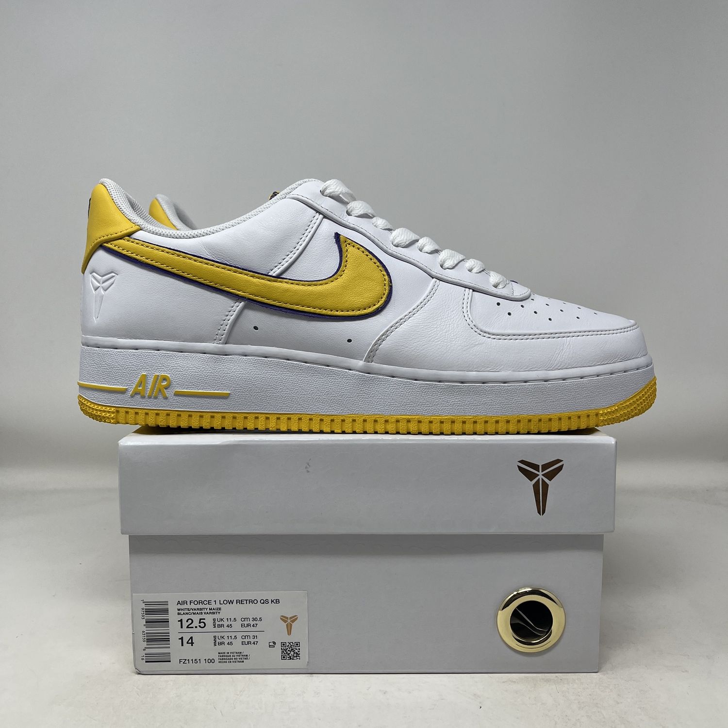 Nike Air Force 1 Low Retro QS Kobe Bryant Lakers Home Used