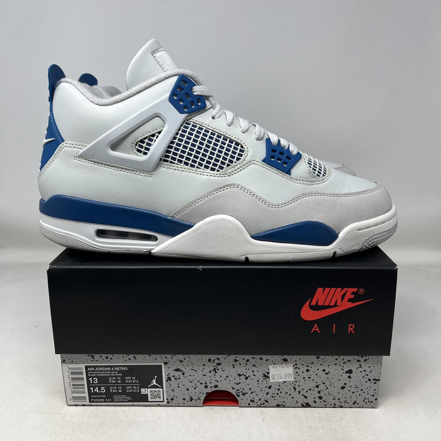 Jordan 4 Retro Military Blue (2024) (Used)