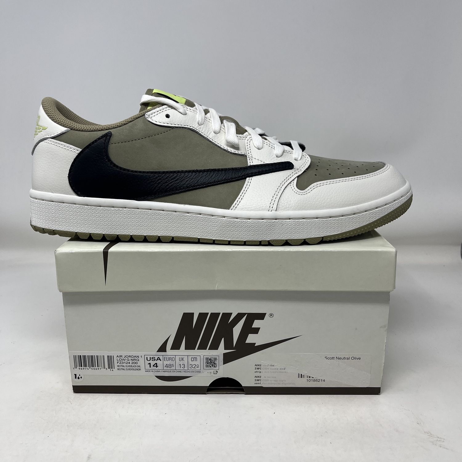 Jordan 1 Retro Low Golf Travis Scott Neutral Olive