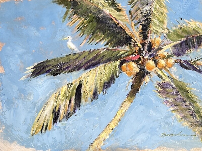 Key West Egret 8x10 Oil on Panel