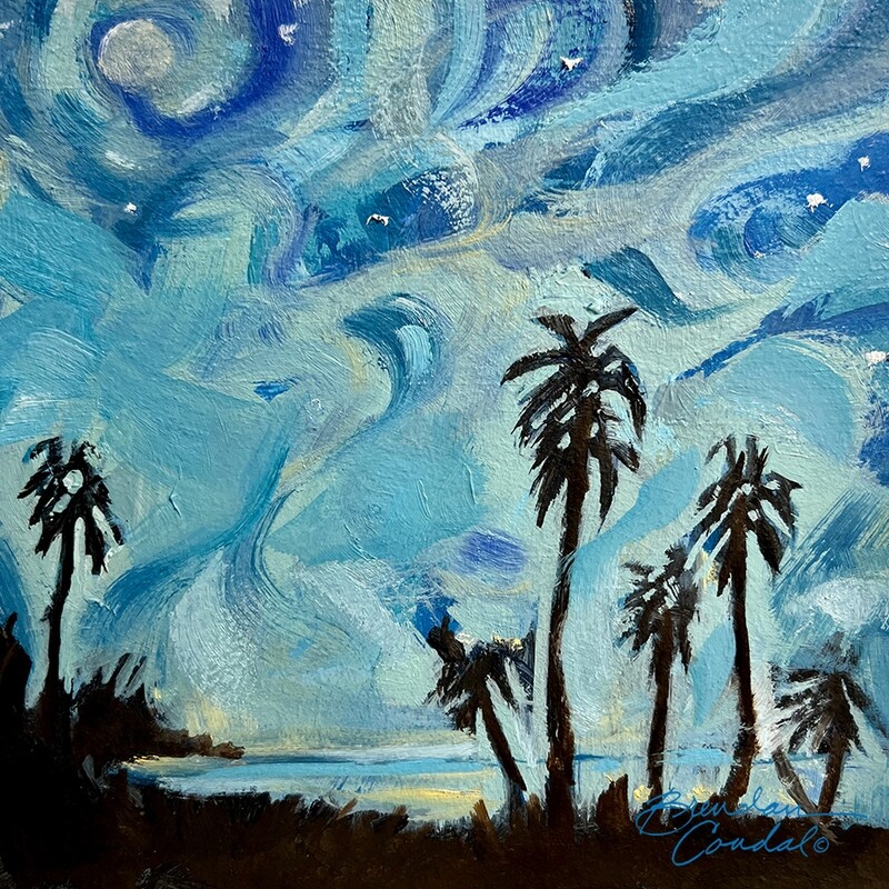 Stary Palms. 8x10 oil on panel unframed