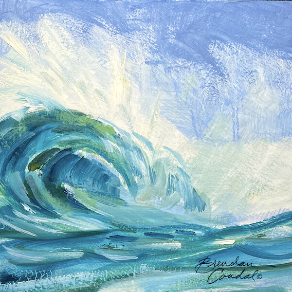 Gulf Wave. 8x8 oil on panel unframed