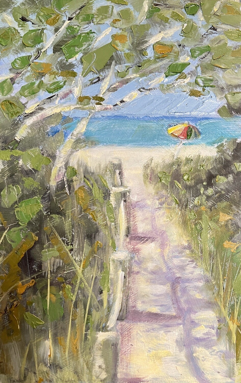 Nokomis Beach Path 6x9 Oil on panel