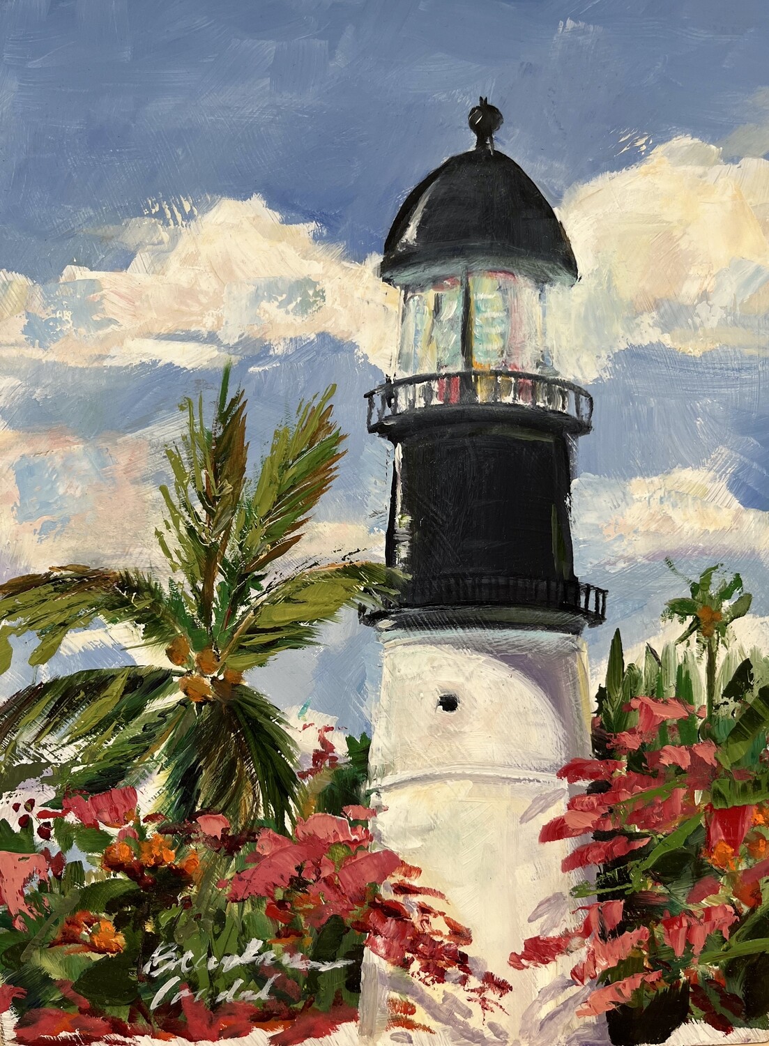 Key West Lighthouse. 9x12 oil on panel