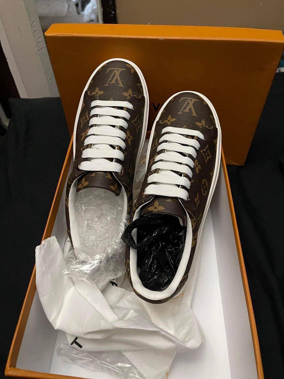 Brown Louis Vuitton LV Time Out Sneakers