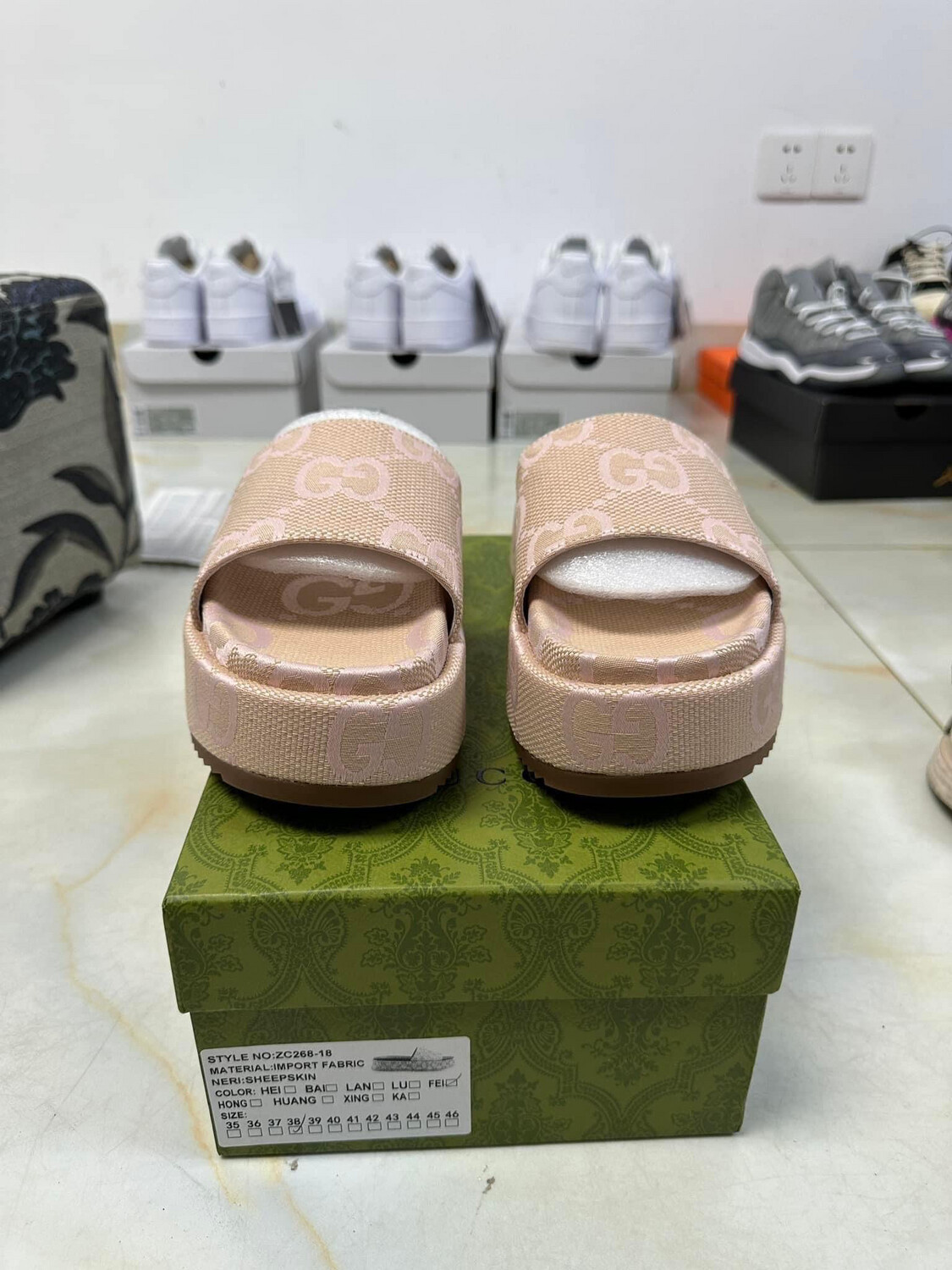 Pink Gucci Jumbo Platform Slides