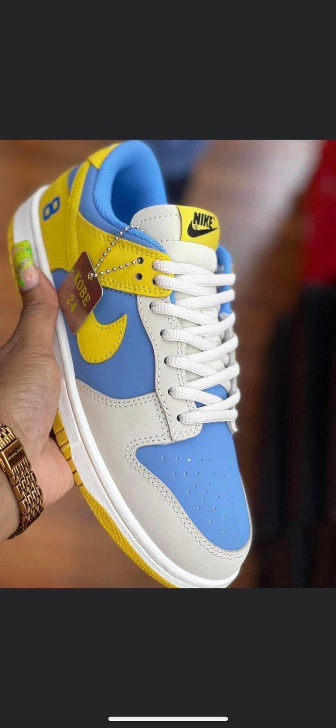Light Blue and Yellow Nike Dunks Low SB Kobe