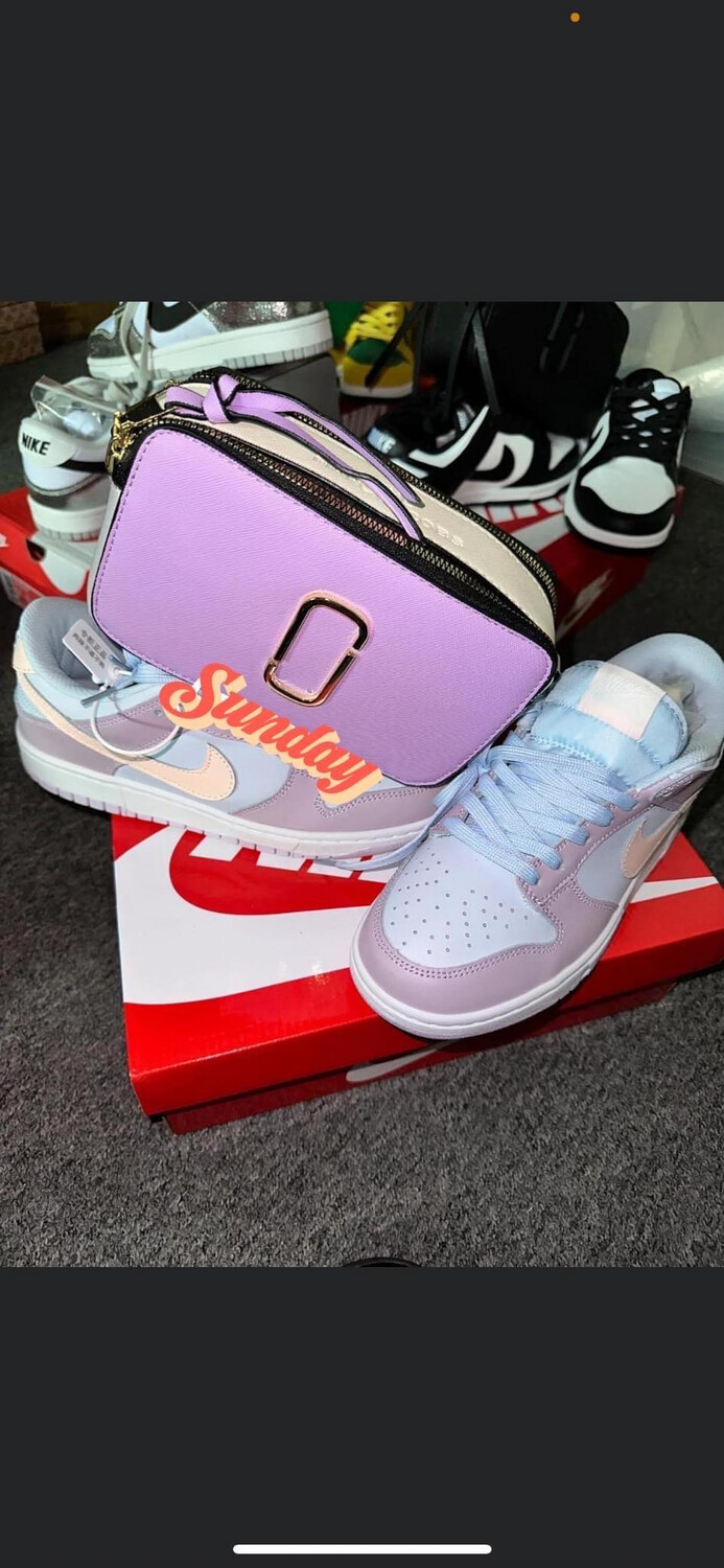 Light Pink Nike Dunks Paisley and Pink Marc Jacobs Handbags