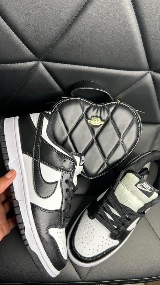 Nike Dunk Low Black and White Panda’s And Black Coach Handbag Set