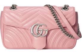Gucci Marmont Shoulder Bag GG Small Pastel Pink
