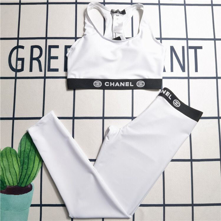 White Chanel Two Piece Set