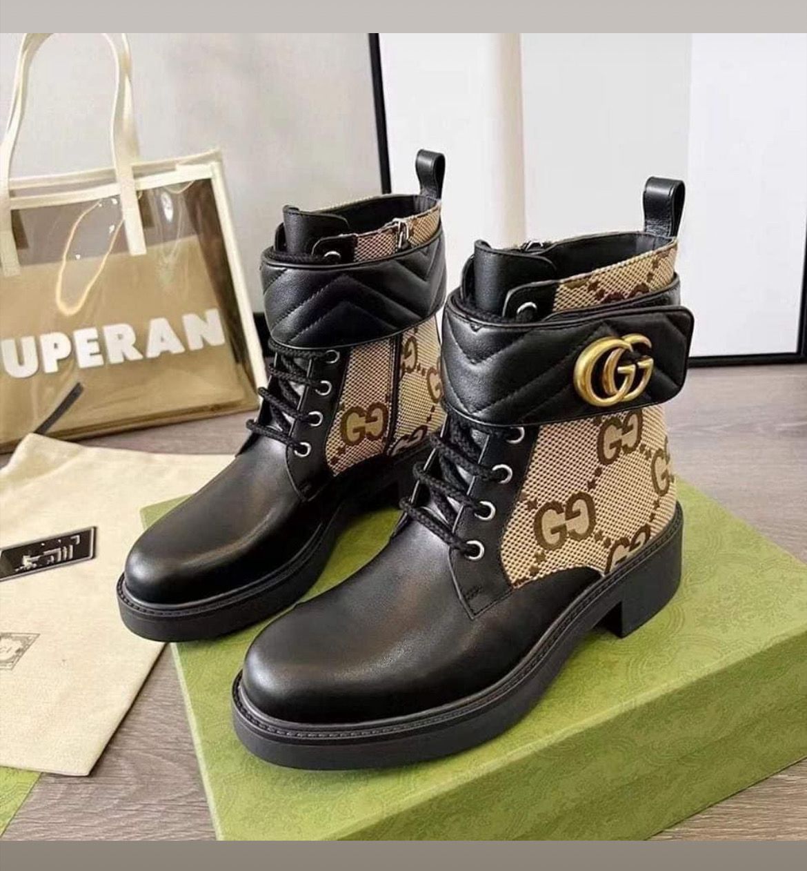 Gucci Monogram Ankle Boots