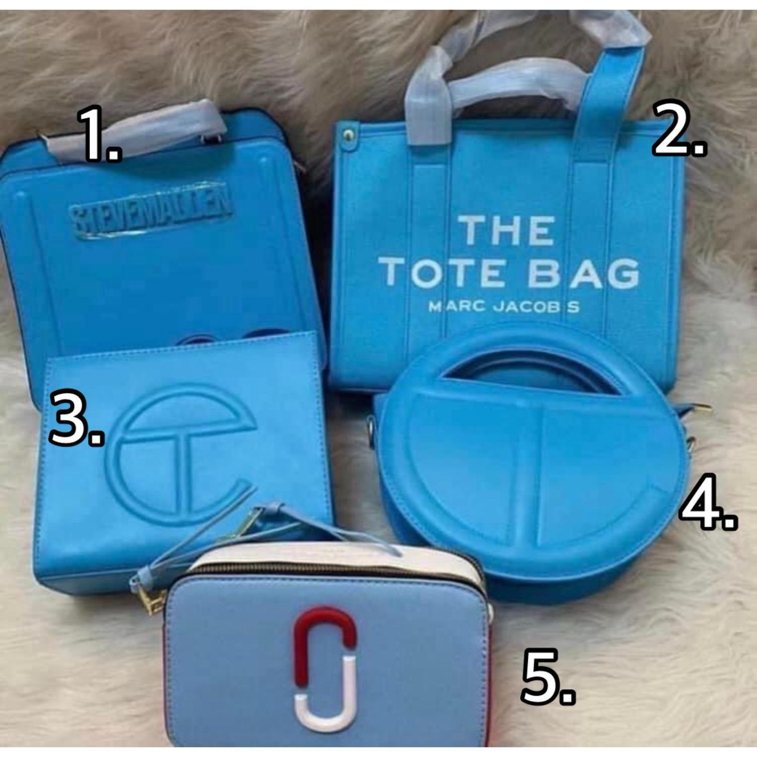Blue Marc Jacobs Tote Or Telfar Handbags Each