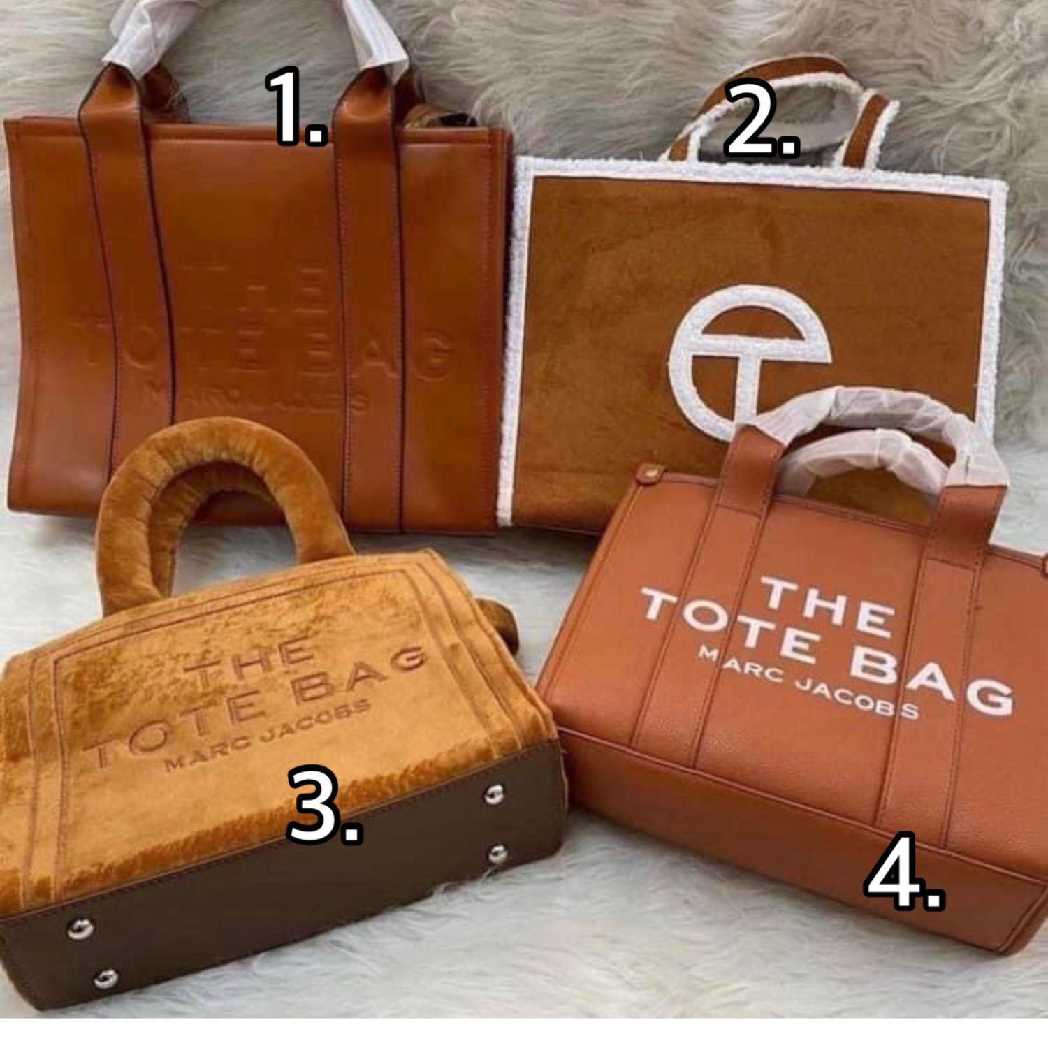 Brown Marc Jacobs And Telfar Handbags Each