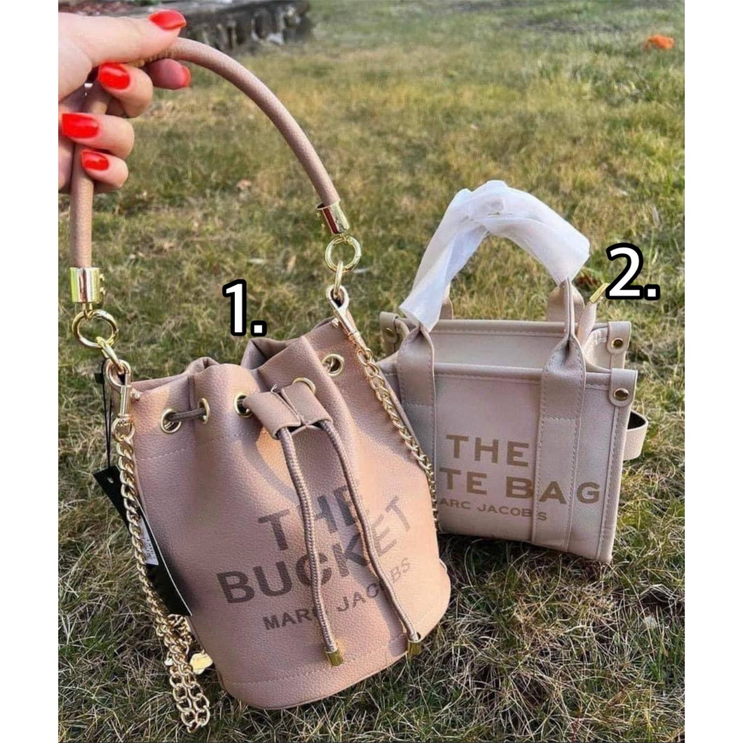 Brown/ Nude Tote Bag Or Bucket Handbag