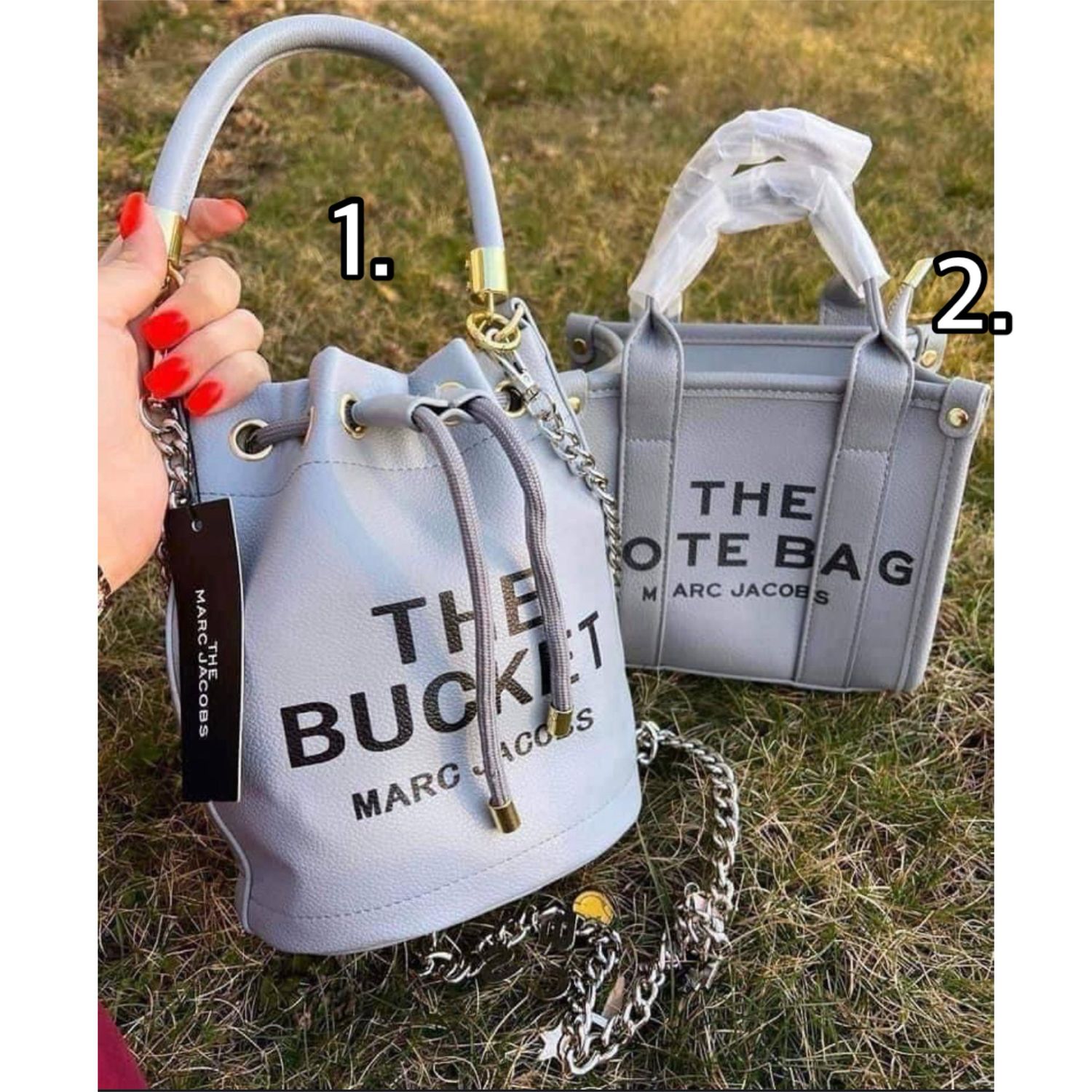 Light Blue/Light Gray Tote Bag or Bucket