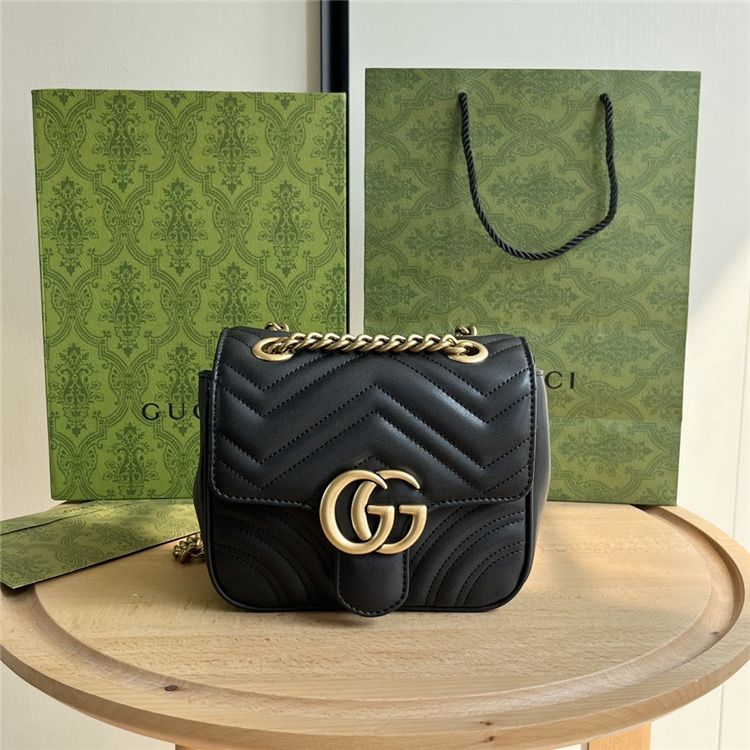 Gucci Black and Gold Letters Mini Bag