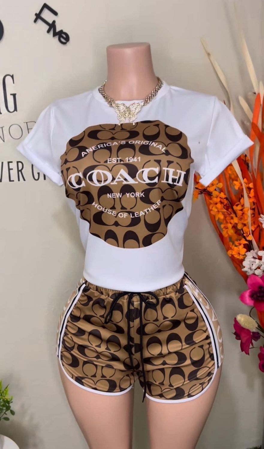 Brown Coach Two-piece Set