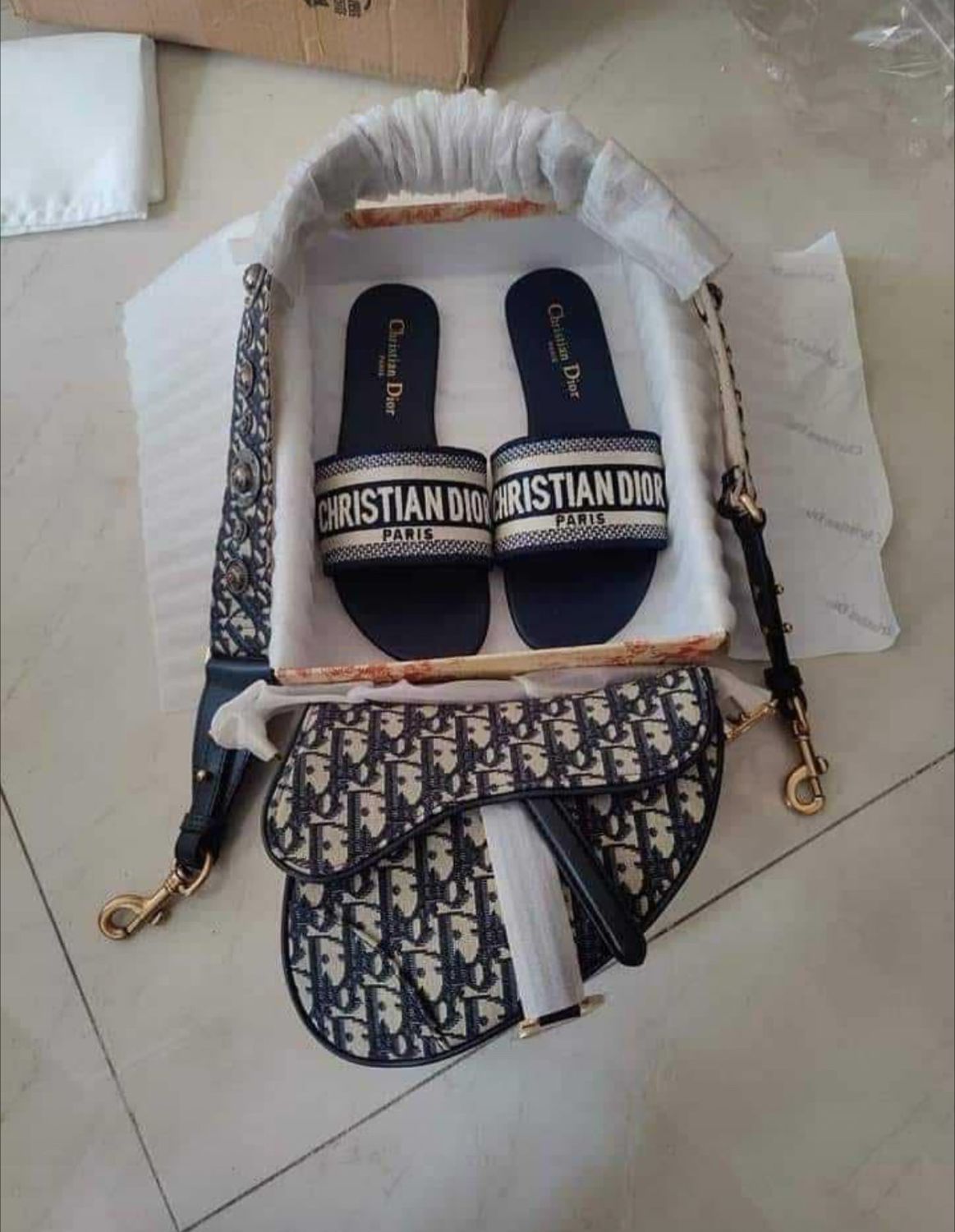Christian Dior Sandals With Bag