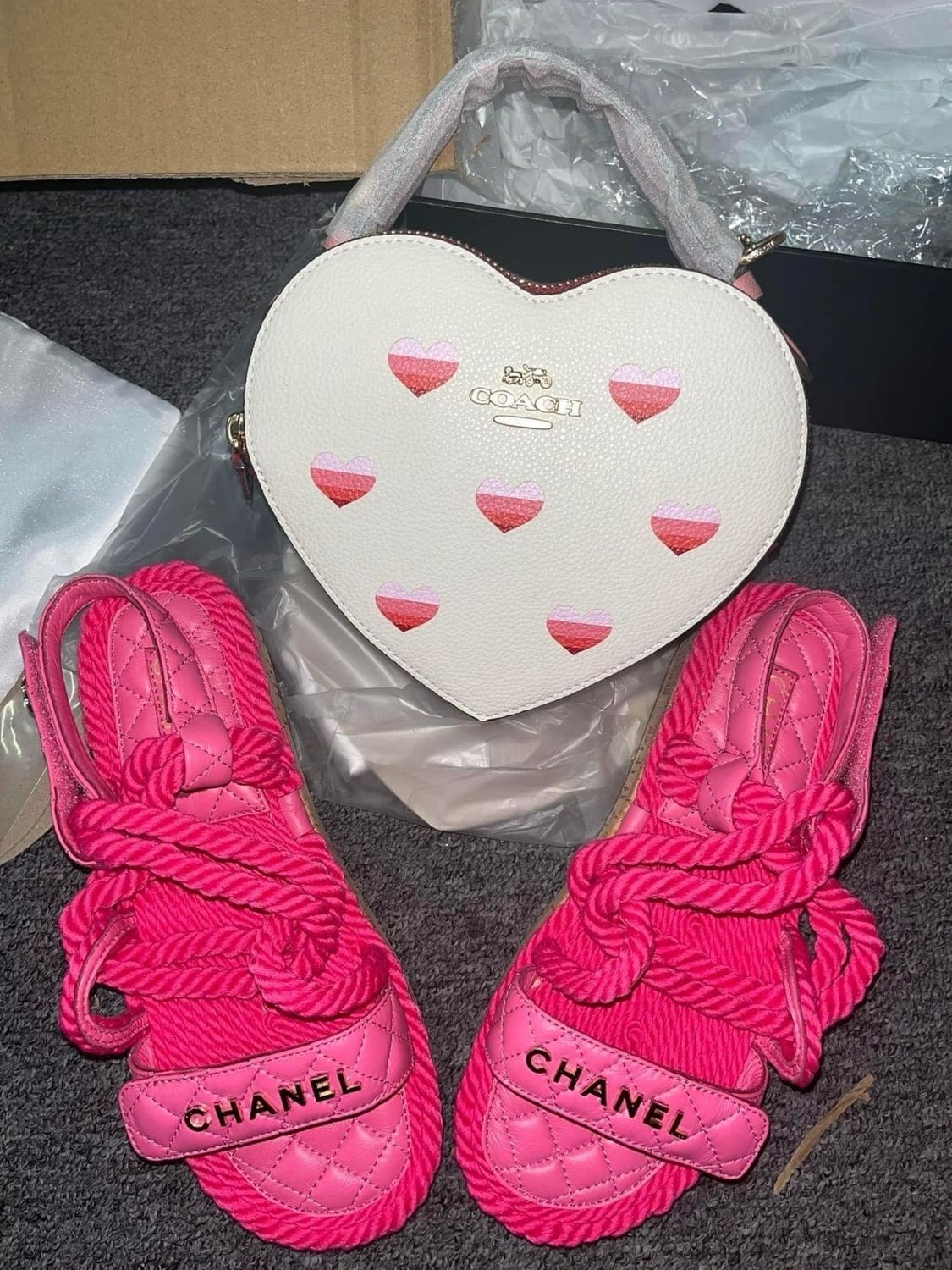 Chanel Slides and Bag
