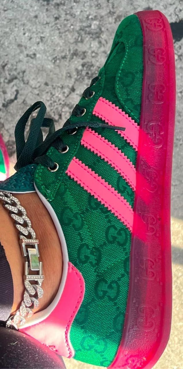 Green And Pink Gucci Shoes