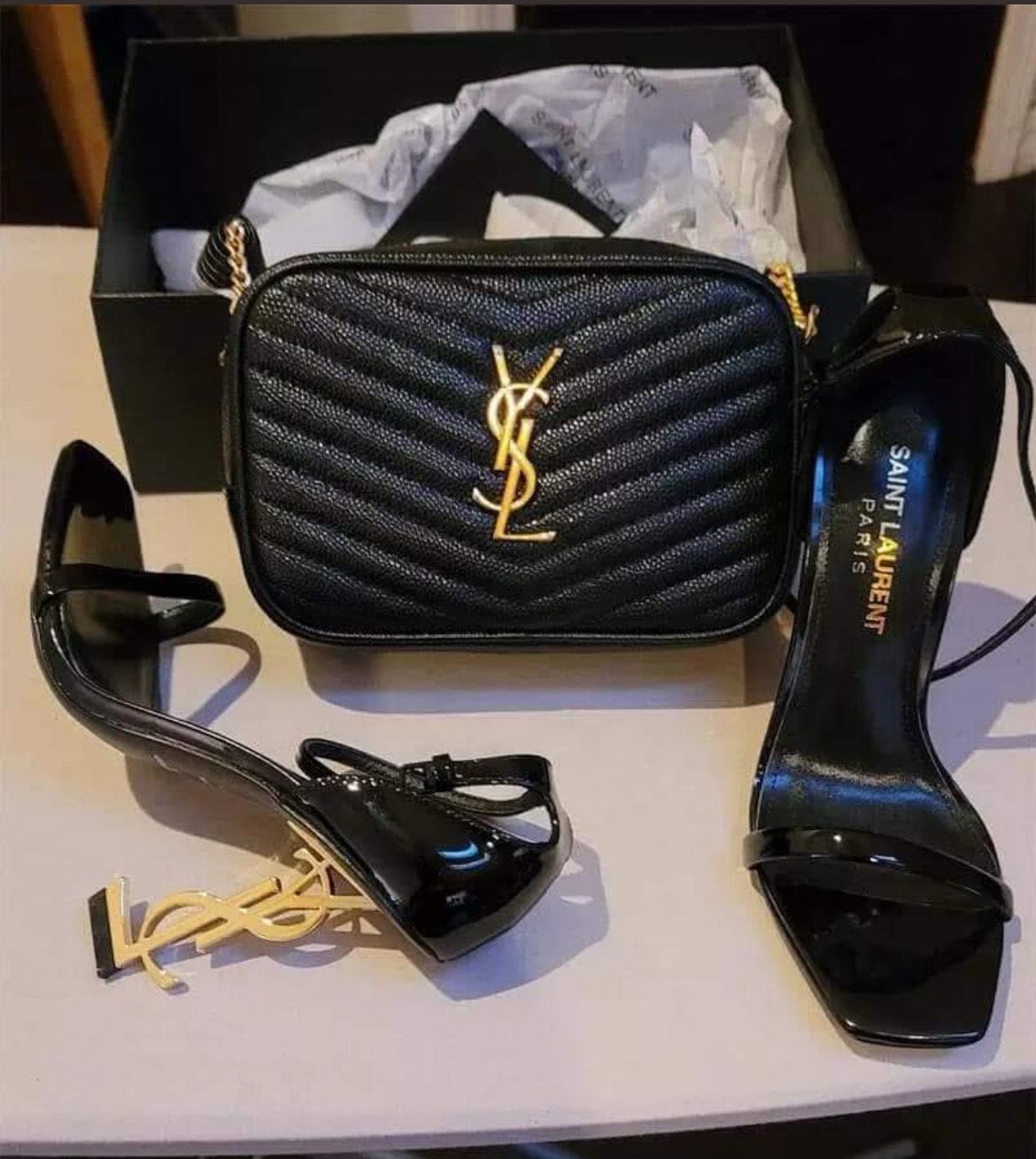 Saint Laurent Mini Lou Camera Bag &amp; Saint Laurent heels