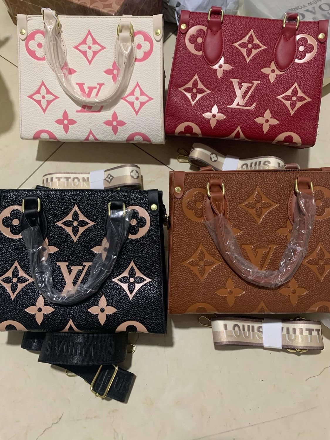 LV Handbags Beige, Red, Black and Brown