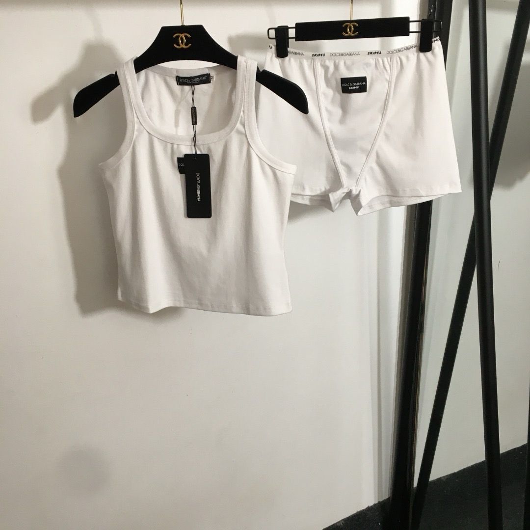 White Dolce and Gabanna Two Piece Shorts Set