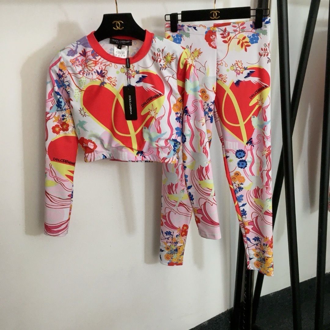 Red Dolce and Gabbana Two Piece Set
