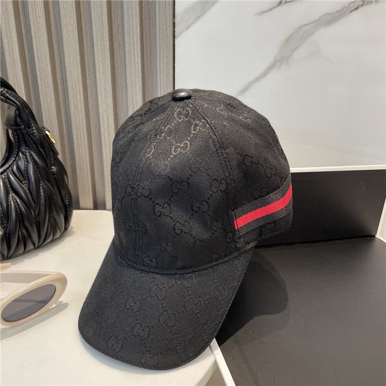 Black Gucci Cap with red and black stripe