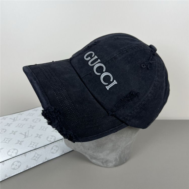 Black Ripped Gucci Hat