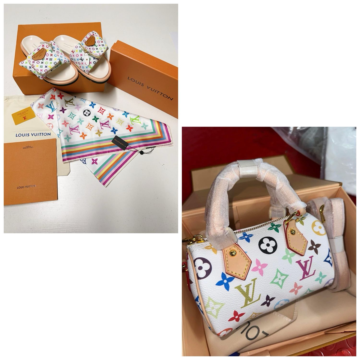 White Multi-colored Set