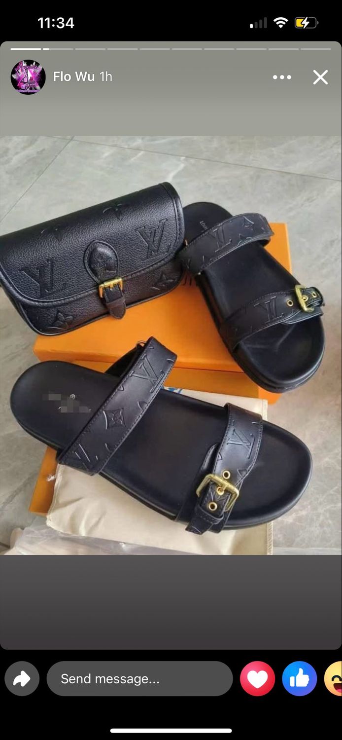 Black LV Handbag And Sandals