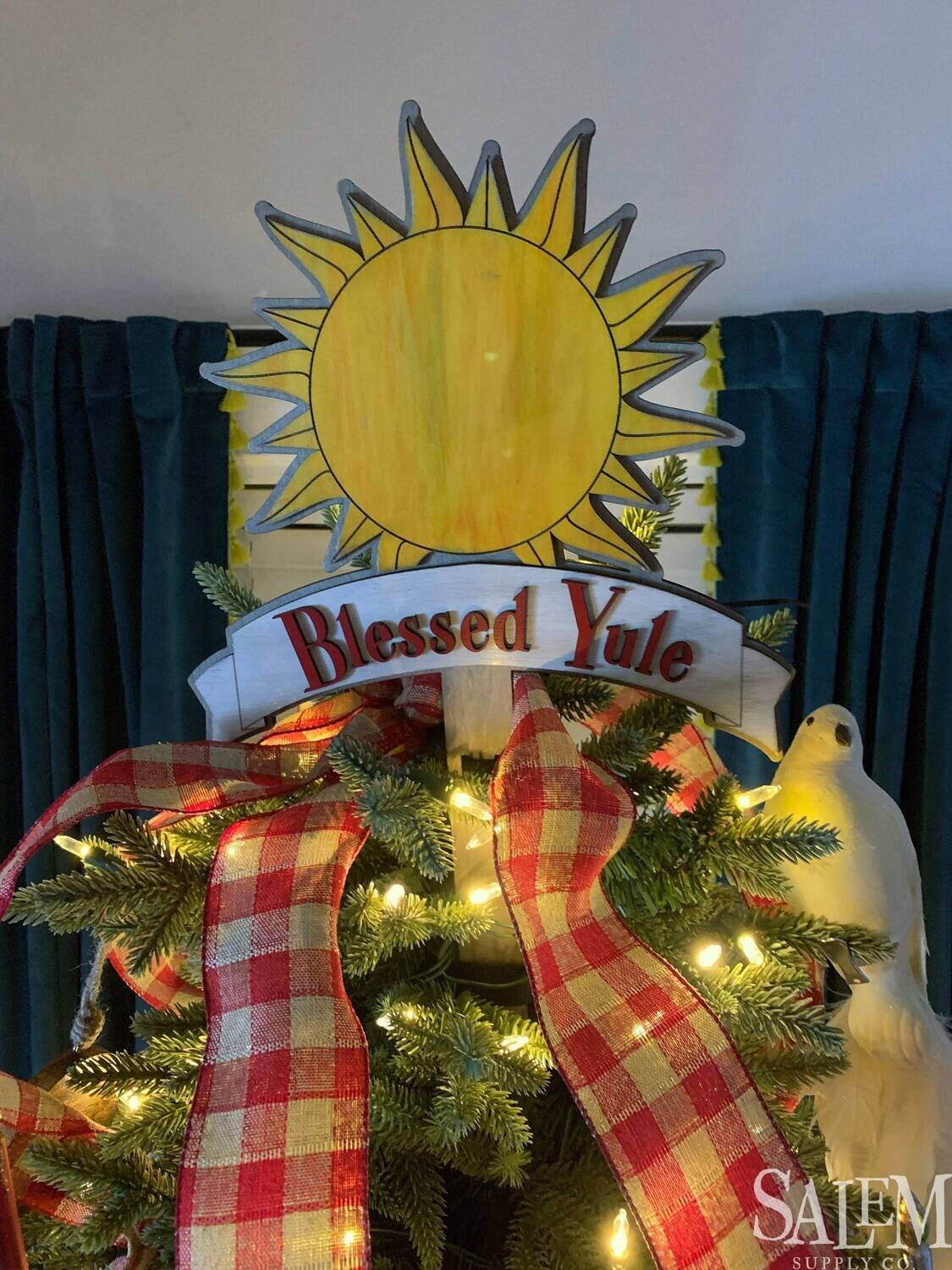 "Blessed Yule" Sun Christmas Tree Topper