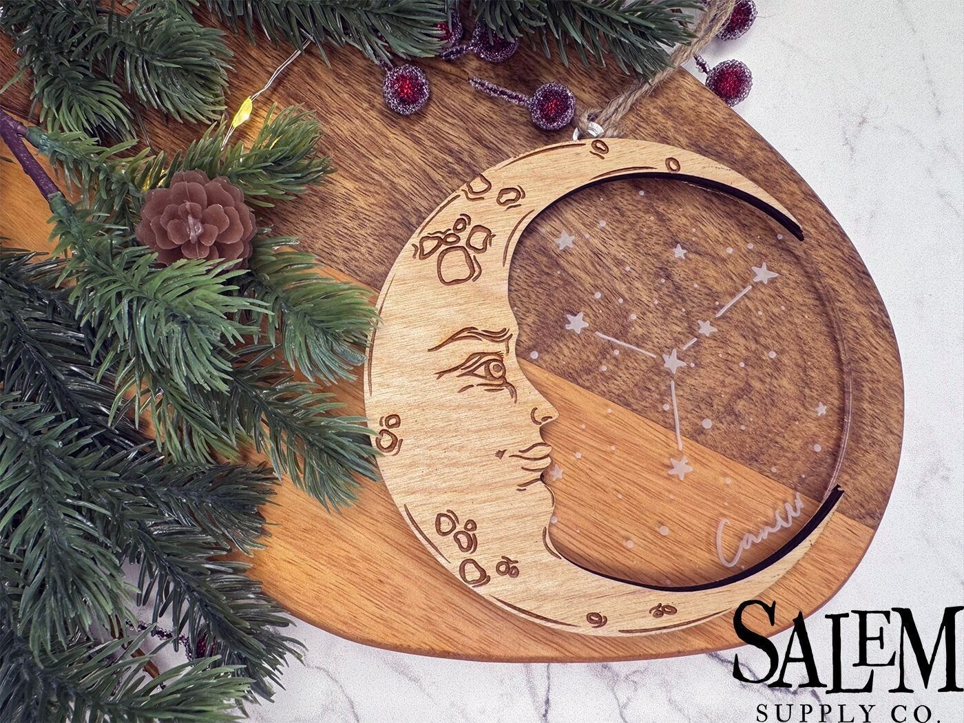 Cancer Moon Zodiac Christmas Ornament