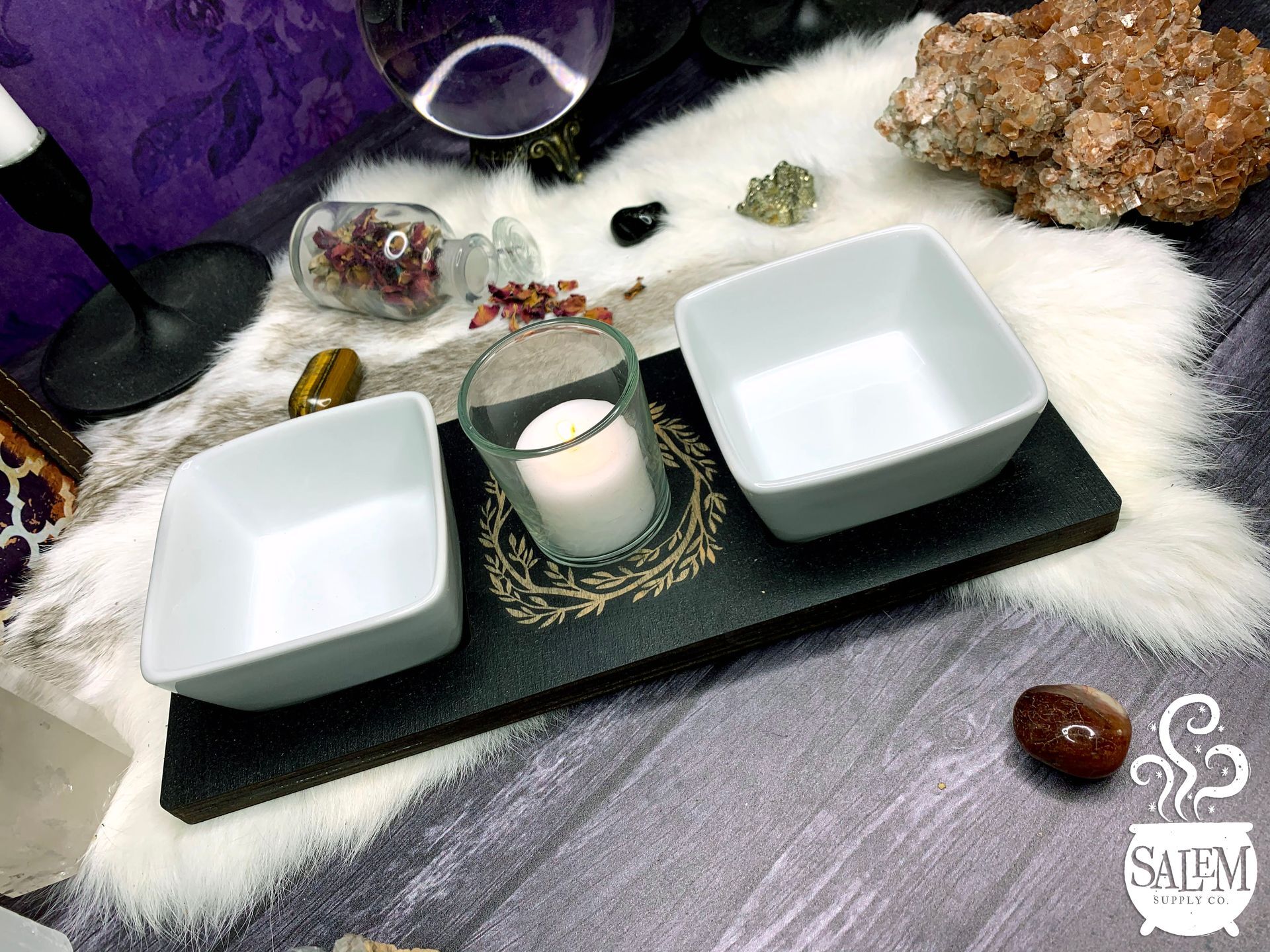 Ancestor Altar with Offering Bowls and Votive Cup