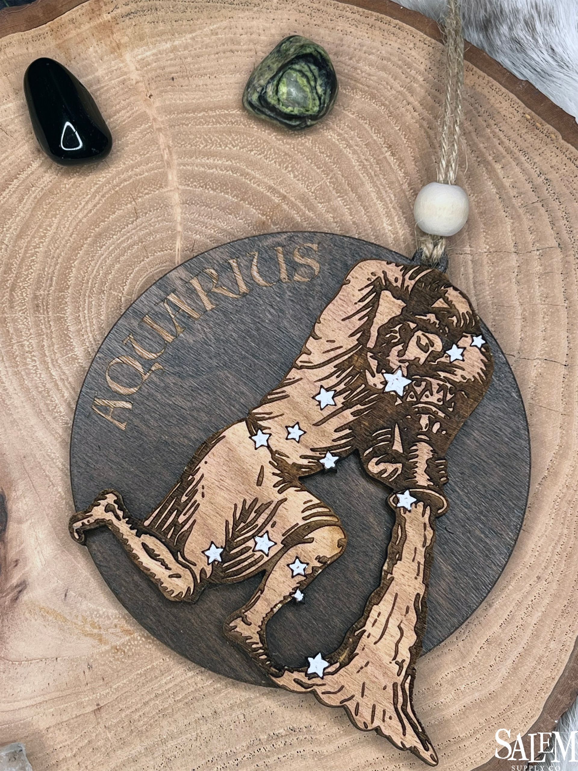 Aquarius Constellation Zodiac Wood Christmas Ornament